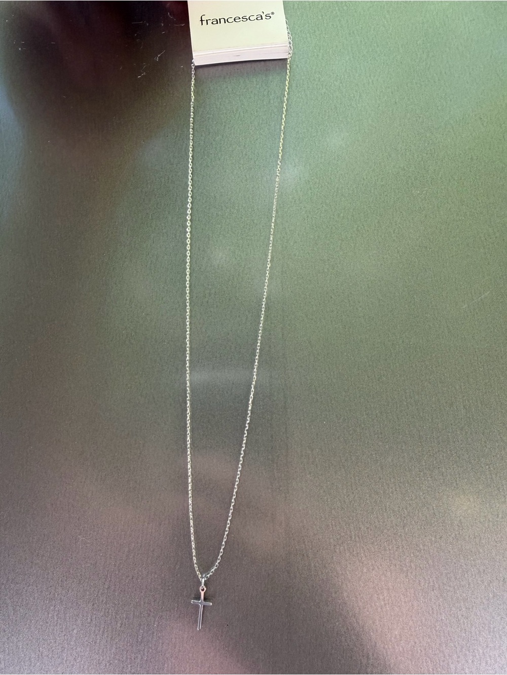 Francesca's Collections Silver Cross Pendant Necklace - Silver